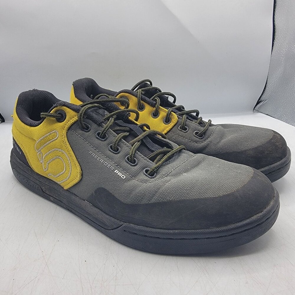 Adidas Five Ten Freerider Pro Mens 10.5 Black Yellow Flat Mountain Bike Shoes